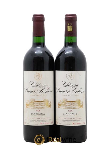 Buy Château Prieuré Lichine 4ème Grand Cru Classé 1998 lot 7699