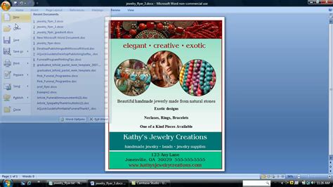 Make A Flyer Using Word Youtube