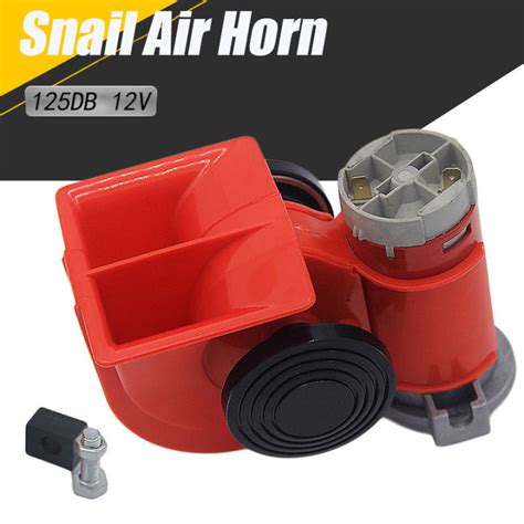 Compact Horn Twin Tone Air Horn Snail For Cars And Motorcycle Red