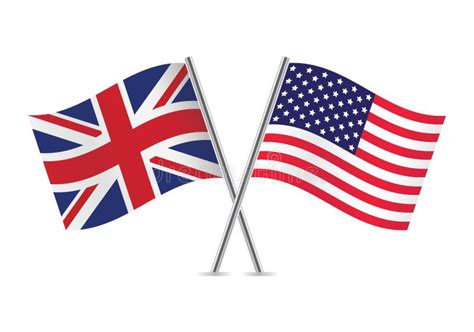 British and American Flags. Vector Illustration. Stock Vector ...