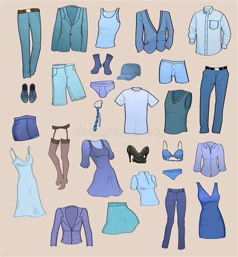 Tipos De Ropa Iconos Del Vector Ilustración del Vector Ilustración