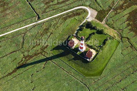 Tating Aus Der Vogelperspektive Leuchtturm Als Historisches