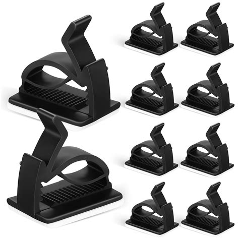 NUOLUX 10pcs Cord Keeper Self Adhesive Cable Management Clip Kitchen