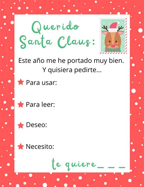 Carta De Santa Claus Para Imprimir