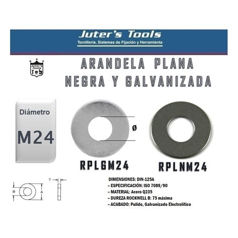 ARANDELA PLANA NEGRA Y GALVANIZADA M24