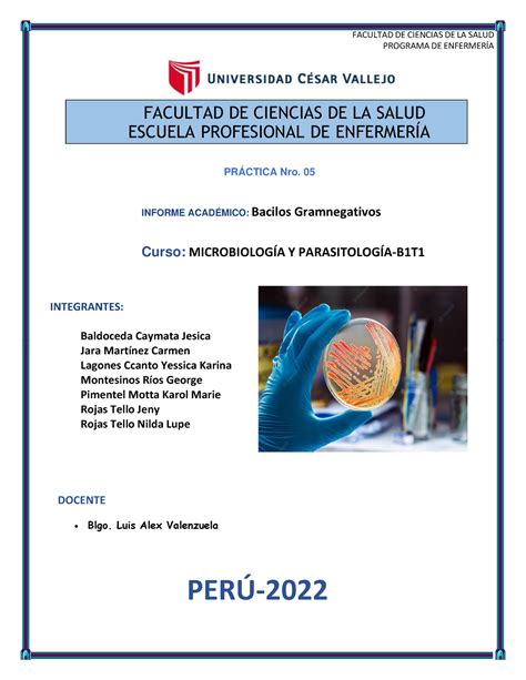 Microbiologia P7 G9 ucv PROGRAMA DE ENFERMERÕA PRÁCTICA Nro 05