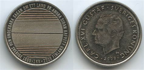 Schweden 1 Krona 2009 G2475 Separation From Finland King Carl XVI