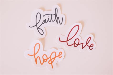 Faith Hope Love Stickers, Faith Stickers, Christian Stickers, Water ...