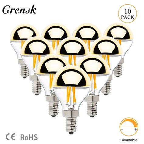 Grensk Ampoule Filament Led G Or Miroir Bulle Globe W E E Base