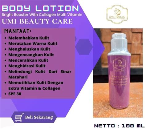 COD BPOM RI Body Lotion Bright Booster With Colagen Multivitamin By Umi