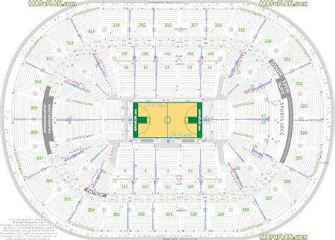 Boston TD Garden seating map - Boston Celtics NBA basketball court ...