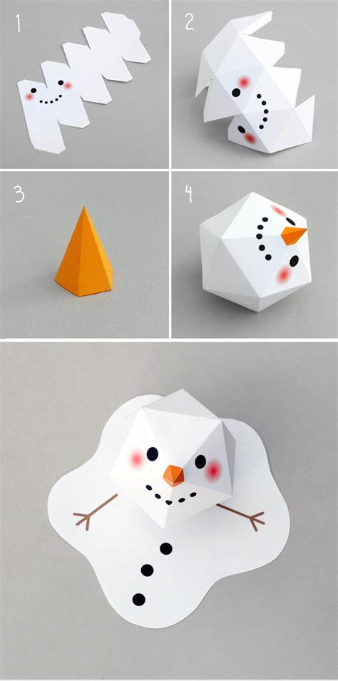 Melting paper snowman