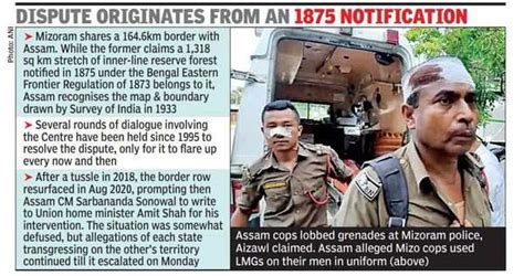 Assam Mizoram Border News Six Assam Cops Killed In Border Violence