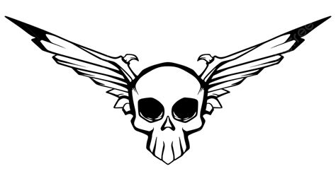 Skull Wings Vector Design Images Wing Skull Head Illustration Wing