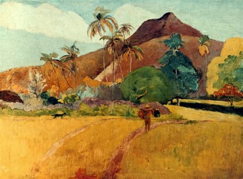 Gauguin: Tahiti, 1891. /Npaul Gauguin: Tahitian Landscape. Oil On ...