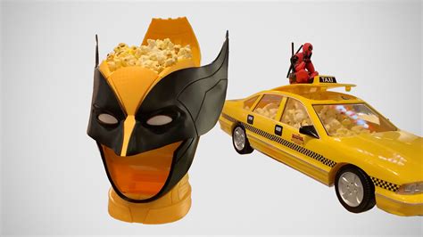 Wolverine Head And Deadpool Taxi Popbuckets By Cinemark, Plus A Tin Bucket Coming This November