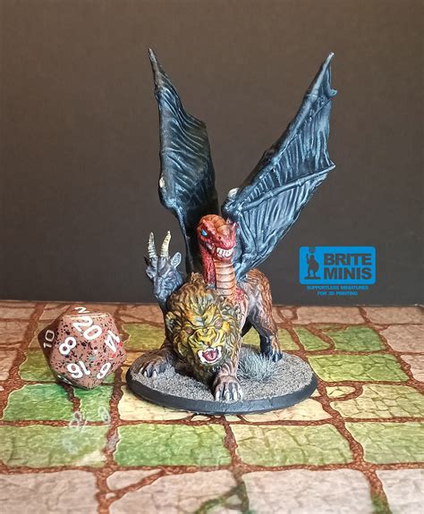 Hand Painted Chimera Miniature for Dungeons and Dragons and Other Table ...