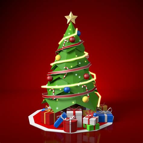 3d Christmas Tree Wall Turbosquid 1357891