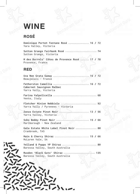 Menu at Kinhboy Barangaroo, Barangaroo