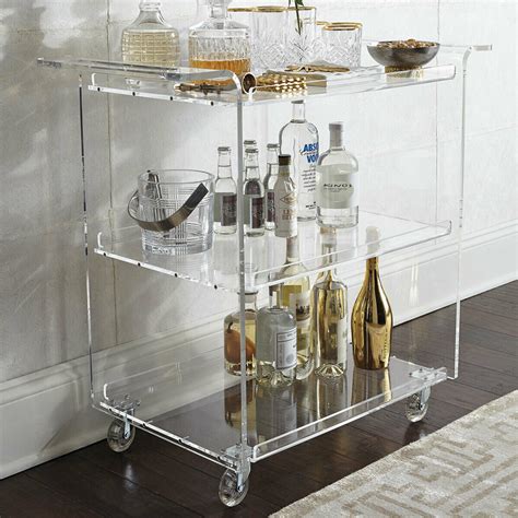 New Design Clear Acrylickitchen Home Rolling Bar Serving Trolley