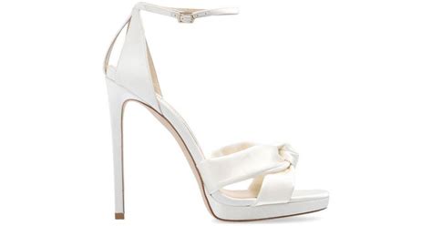 Jimmy Choo Rosie 120 Satin Platform Sandals In White Lyst