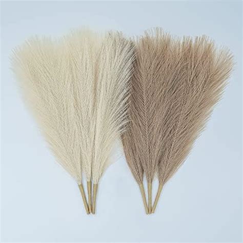 Simplecool Faux Pampas Grass Decor Stems Short Artificial Pampas