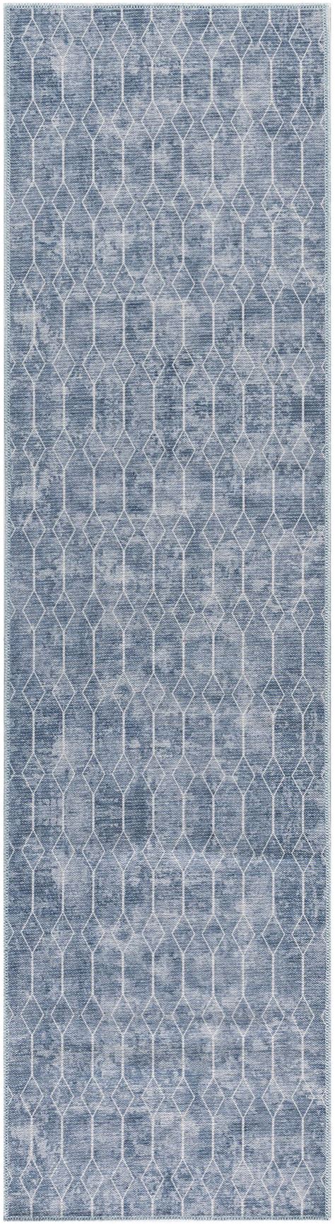 Nicole Curtis Machine Washable Series Sr Blue Contemporary Machin