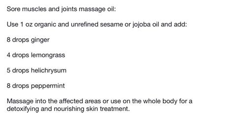 Veriditas Botanicals Sore Muscle Massage Oil Recipe Diy Massage Oils