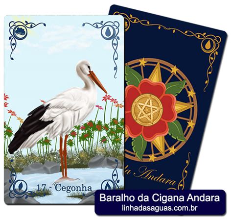 Baralho da Cigana Andara A Cegonha Carta 17 Linha das Águas