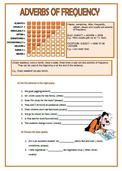 Adverb Of Frequency Worksheet With Answer