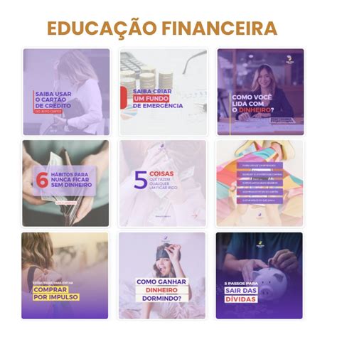 Pack do Canva Finanças Posts Profissionais para o Instagram