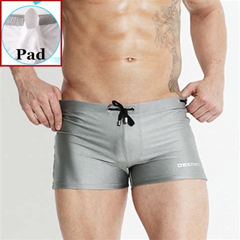 2020 Enlarge Penis Pad Sexy Swimwear Men Swimming Trunks Frontal