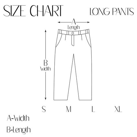 Premium Vector | Pants size chart vector