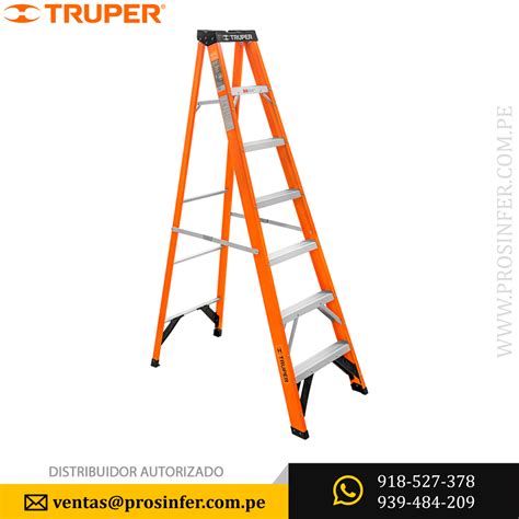 Escalera Truper 100226 tipo tijera 6 peldaños 175 kg Distribuidor