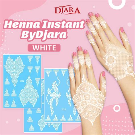 Malaysia Stock Henna Instant White Lace Tattoo Stickers Waterproof