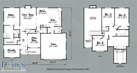 Lovely 2 Story 4 Bedroom House Floor Plans - New Home Plans Design