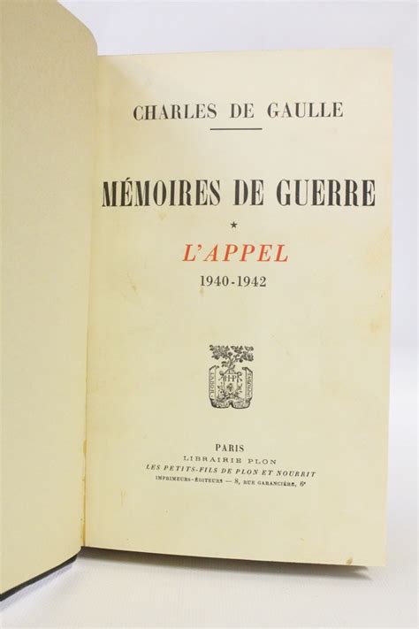 DE GAULLE Mémoires de guerre Autographe Edition Originale