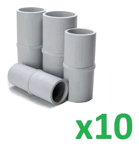 Union Conector Tubo Rígido Corrugado Pvc 25 Mm Genrod X10