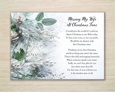 Wife Christmas Memorial Grave Card Wife Memorial Christmas Etsy Uk