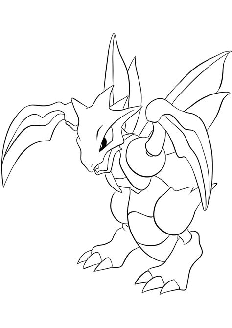 Scyther (No.123) : Pokemon (Generation I) - Pokemon Coloring Pages for Kids