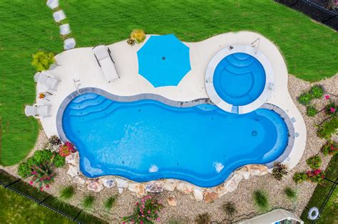 Freeform Fiberglass With Spa Goodall Pools Spas