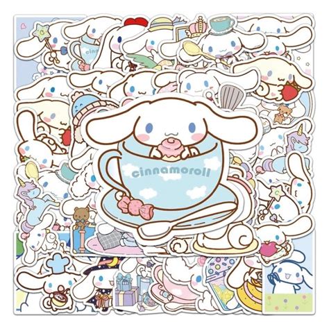 Z&M Cinnamoroll Stickers 50Pcs/Set Sanrio Waterproof Stickers Decal for ...