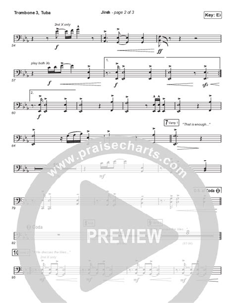 Jireh Choral Anthem Satb Trombone Tuba Sheet Music Pdf Elevation