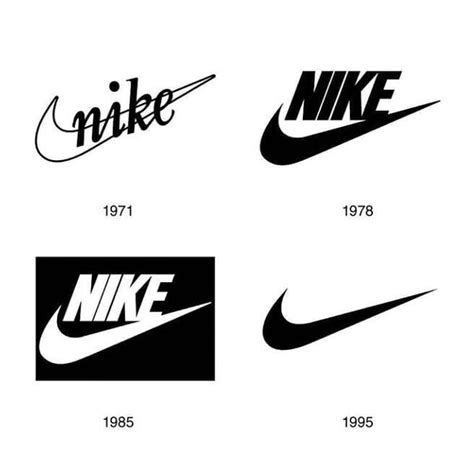 L évolution Du Logo Nike Depuis 1971 à 1995 Très Jolie La Conception Créer Par Carolyn Davidson