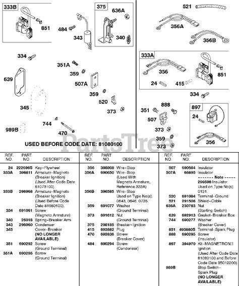 Briggs And Stratton 326437 0649 01 Briggs And Stratton Horizontal Engine Armatures Wires Parts