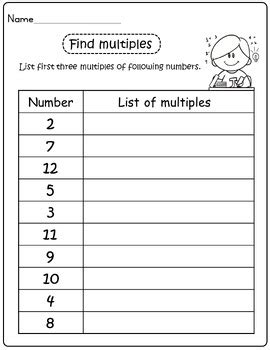 Factors And Multiples Worksheet Th Grade By Nyra The Learner