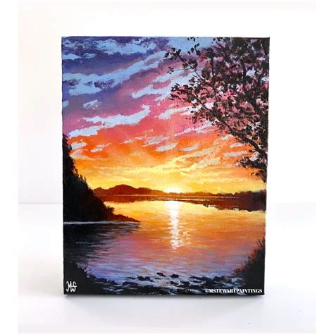 Sunset Acrylic Paintings on Canvas Sunset Original Painting - Etsy UK