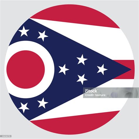 Flag Of Ohio United States Ohio Circle Flag Stock Illustration