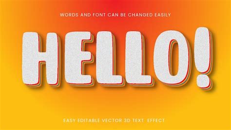 Hola Efectos De Texto Editables Vector Premium