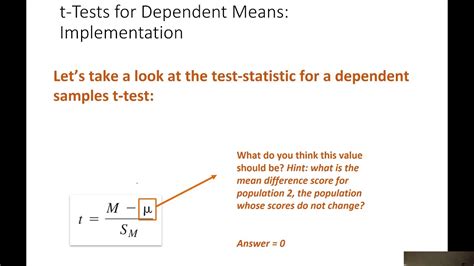 Psyc 9 Lecture 14 Dependent Samples T Test Youtube